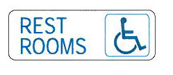 Handicap Restroom Sign 9" x 4"