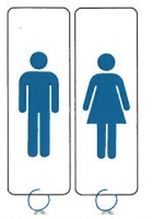 Men and Women Restroom Sign 3" x 9"