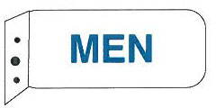 Mens Restroom Sign 9" x 4"