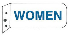 Womens Restroom Sign 9" x 4"
