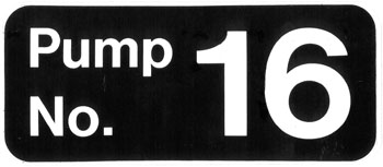 Decal Pump Number 16
