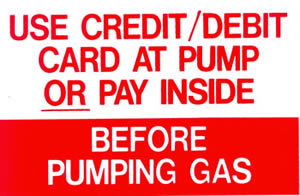 Use Credit or Debit Card Decal